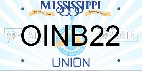 OINB22 Mississippi License Plate
