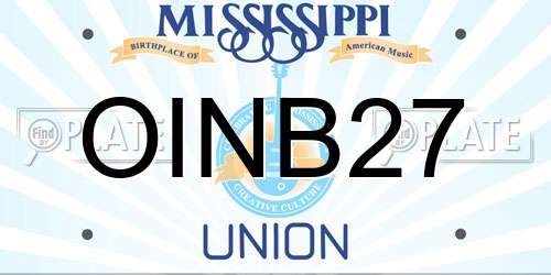 OINB27 Mississippi License Plate