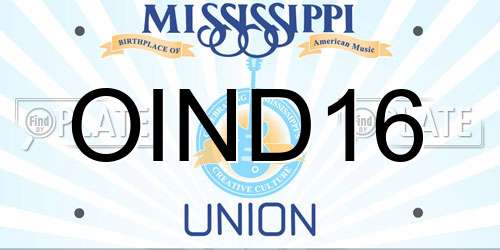 OIND16 Mississippi License Plate