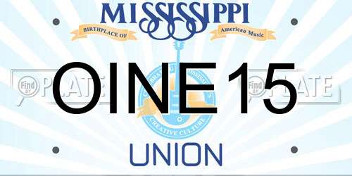 OINE15 Mississippi License Plate
