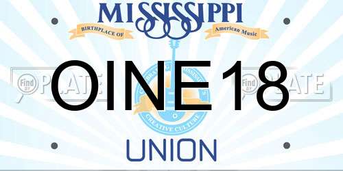 OINE18 Mississippi License Plate