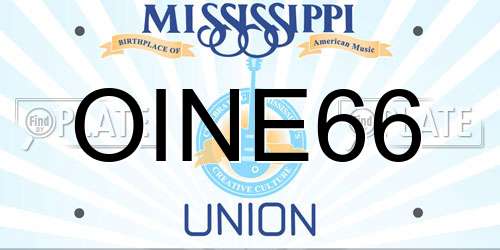 OINE66 Mississippi License Plate