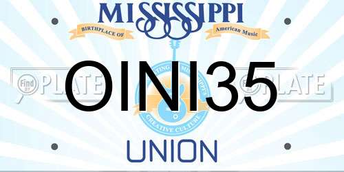 OINI35 Mississippi License Plate