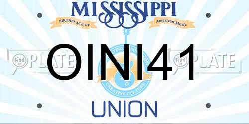 OINI41 Mississippi License Plate