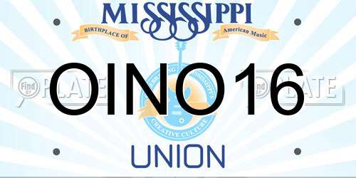 OINO16 Mississippi License Plate