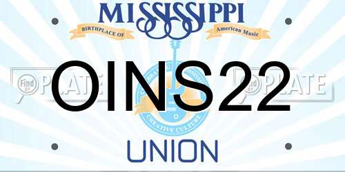 OINS22 Mississippi License Plate