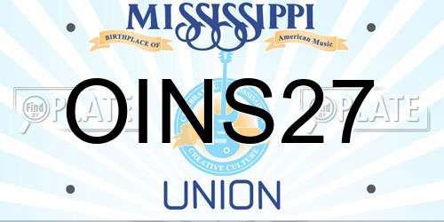OINS27 Mississippi License Plate
