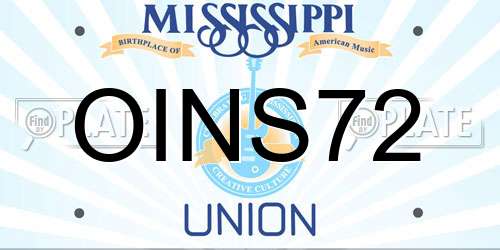 OINS72 Mississippi License Plate