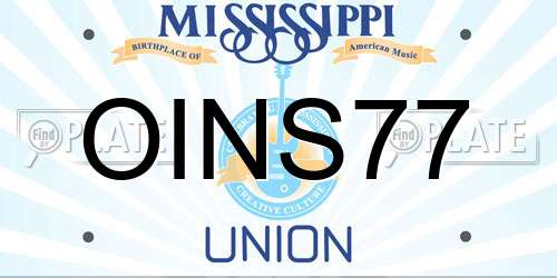 OINS77 Mississippi License Plate