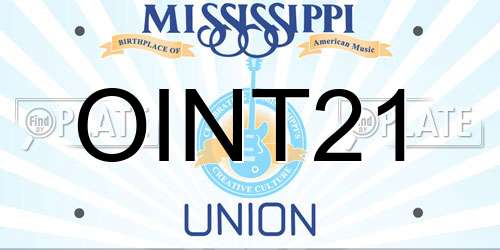 OINT21 Mississippi License Plate