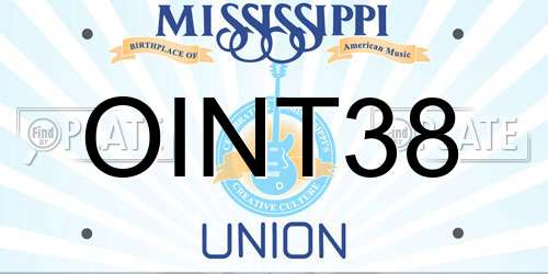 OINT38 Mississippi License Plate