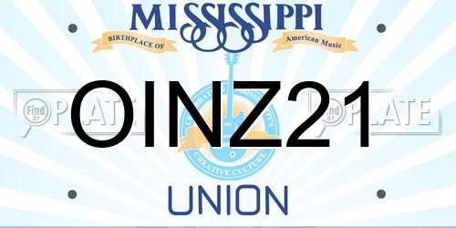 OINZ21 Mississippi License Plate
