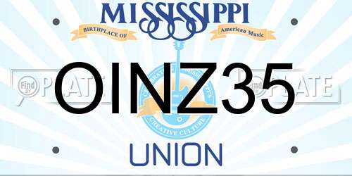 OINZ35 Mississippi License Plate