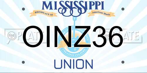 OINZ36 Mississippi License Plate