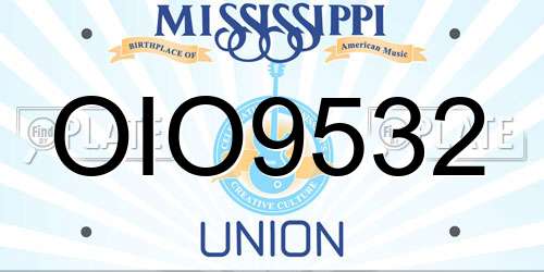 OIO9532 Mississippi License Plate