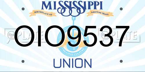 OIO9537 Mississippi License Plate