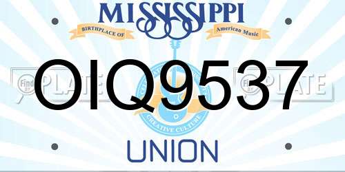 OIQ9537 Mississippi License Plate