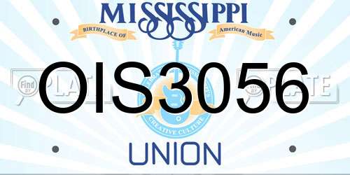 OIS3056 Mississippi License Plate