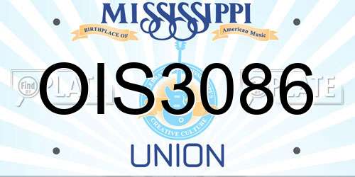 OIS3086 Mississippi License Plate