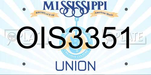 OIS3351 Mississippi License Plate