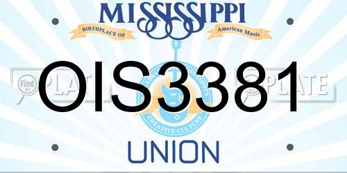 OIS3381 Mississippi License Plate
