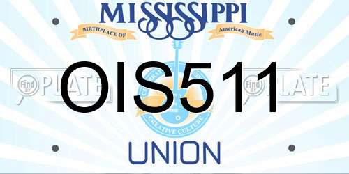 OIS511 Mississippi License Plate
