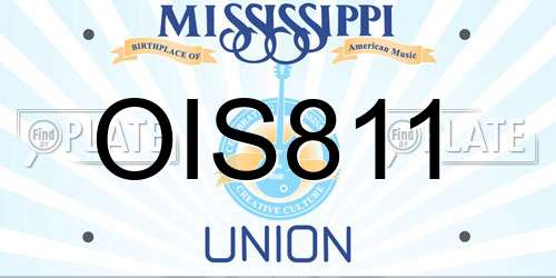 OIS811 Mississippi License Plate