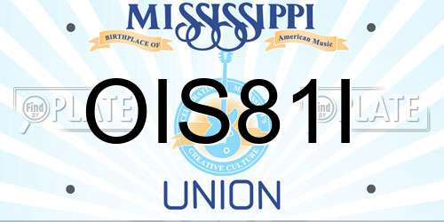 OIS81I Mississippi License Plate
