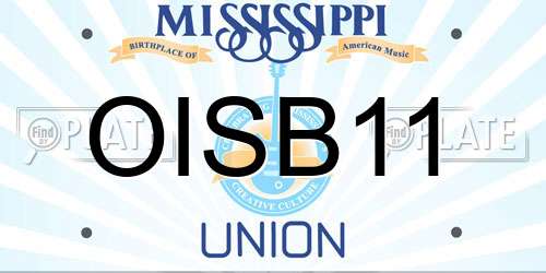 OISB11 Mississippi License Plate