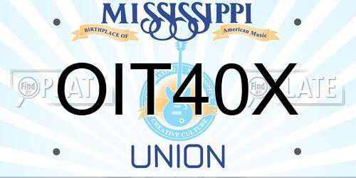 OIT40X Mississippi License Plate