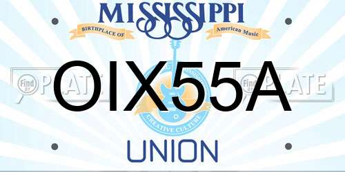 OIX55A Mississippi License Plate