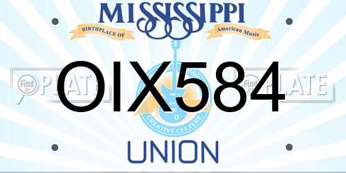 OIX584 Mississippi License Plate
