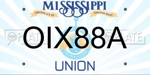 OIX88A Mississippi License Plate