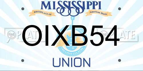 OIXB54 Mississippi License Plate