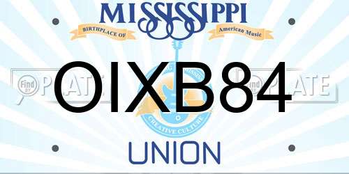 OIXB84 Mississippi License Plate