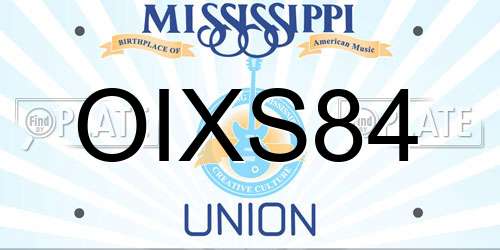 OIXS84 Mississippi License Plate
