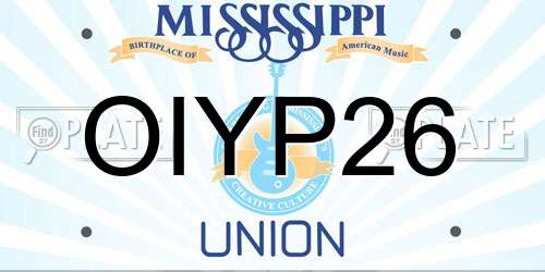 OIYP26 Mississippi License Plate