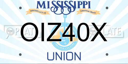 OIZ40X Mississippi License Plate