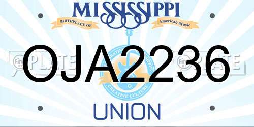 OJA2236 Mississippi License Plate