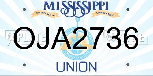 OJA2736 Mississippi License Plate