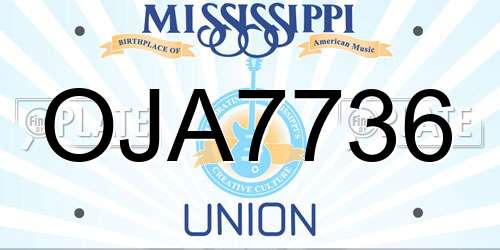 OJA7736 Mississippi License Plate