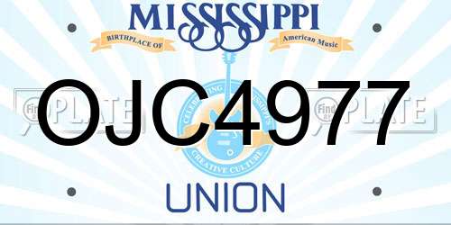 OJC4977 Mississippi License Plate