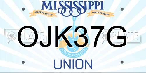 OJK37G Mississippi License Plate