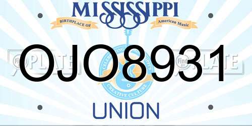 OJO8931 Mississippi License Plate