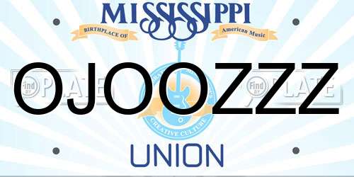 OJOOZZZ Mississippi License Plate