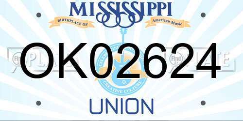 OK02624 Mississippi License Plate