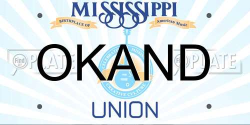 OKAND Mississippi License Plate