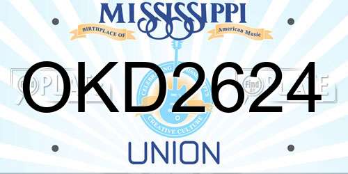 OKD2624 Mississippi License Plate
