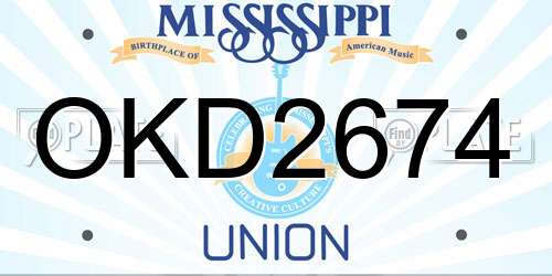 OKD2674 Mississippi License Plate