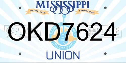 OKD7624 Mississippi License Plate